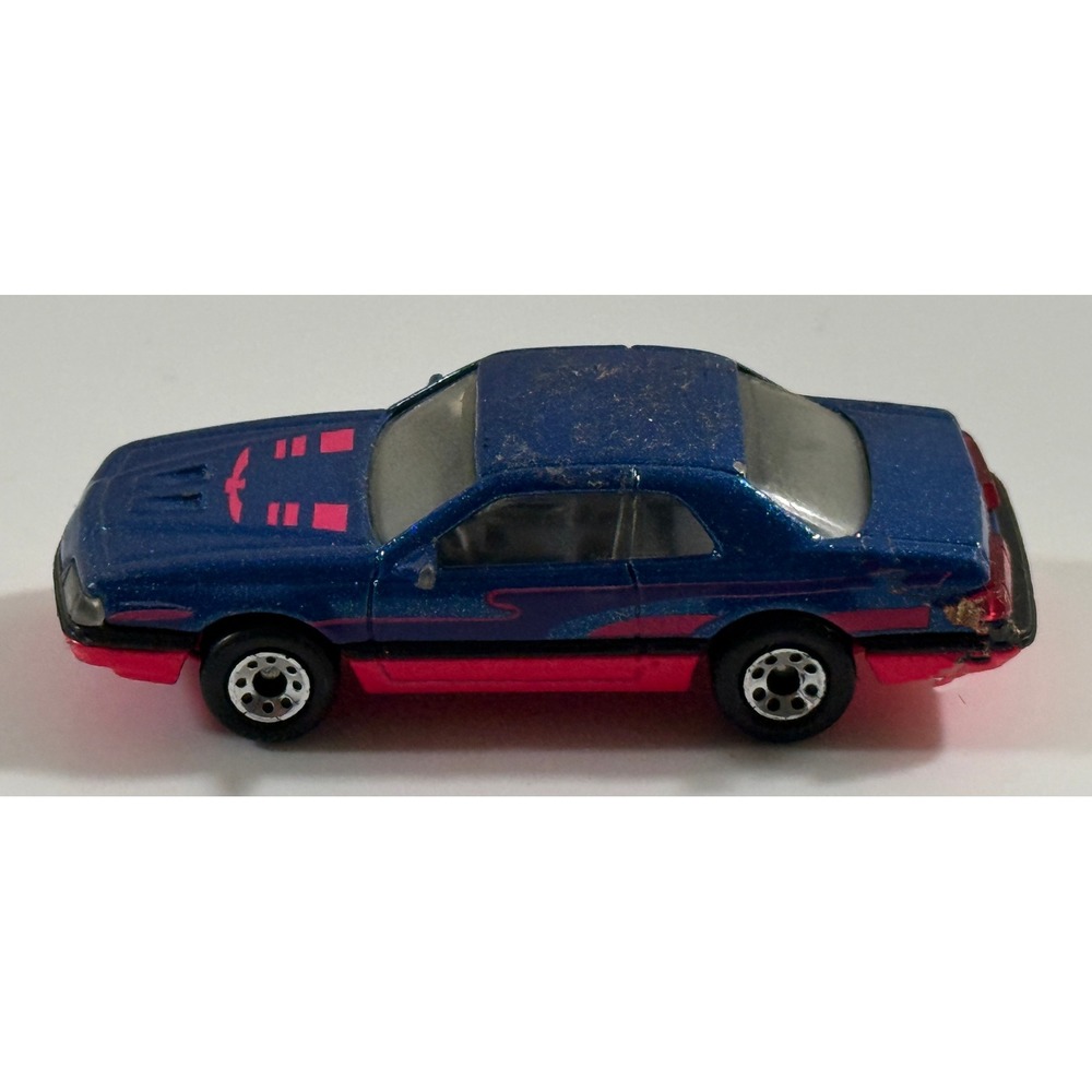 Matchbox T-Bird Turbo Coupe Kids 1:67 Blue Pink 1987 Vintage Diecast Car